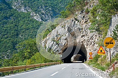 Serpentine road in Montenegro Stock Photo