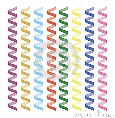 Serpentine streamers objects Vector Illustration