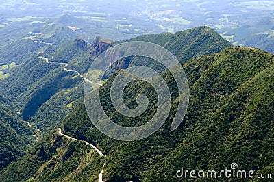 Curvy Highway in the Mountains of Brazil Stock Photo