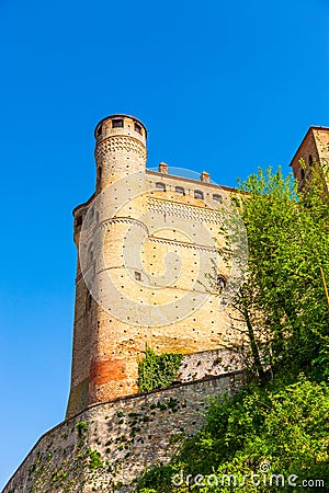 Serralunga d``Alba castle, Piedmont Italy Stock Photo