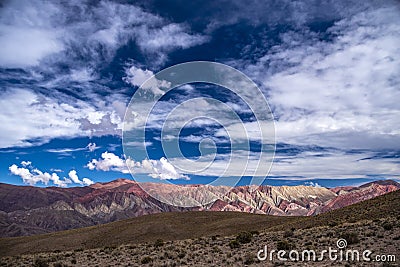 Serranias del Hornocal, Cerro de los 14 colores, Humahuaca, Argentina Stock Photo