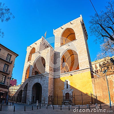 Serranos towers in Valencia, Spain Editorial Stock Photo