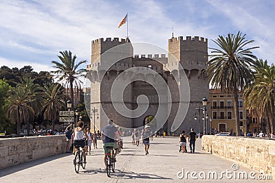 Serranos Towers. A view of the Serranos Towers Editorial Stock Photo