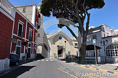 Serrara Fontana - Chiesa di Santa Maria del Carmine da Piazza Iacono Stock Photo