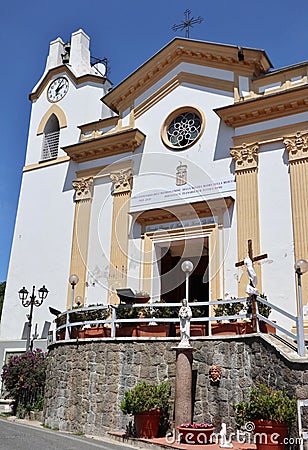 Serrara Fontana - Facciata della Chiesa di Santa Maria della Mercede Stock Photo