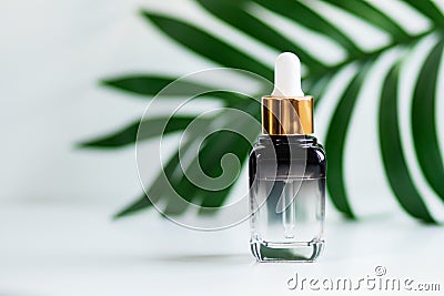 Serum in bottle,facial moisturizing essence,anti aging,cosmetics for face Stock Photo