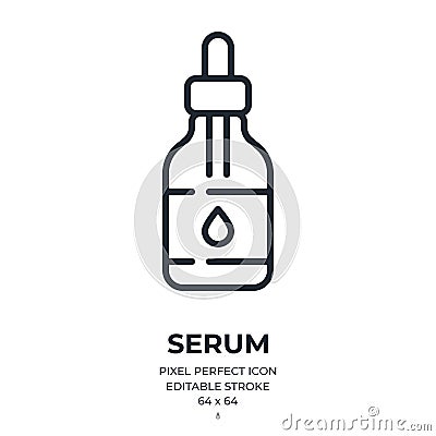 Serum editable stroke outline icon isolated on white background flat vector illustration. Pixel perfect. 64 x 64 Vector Illustration