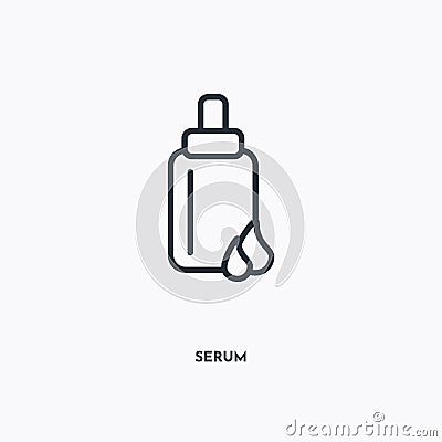 Serum outline icon. Simple linear element illustration. Isolated line Serum icon on white background. Thin stroke sign can be used Vector Illustration