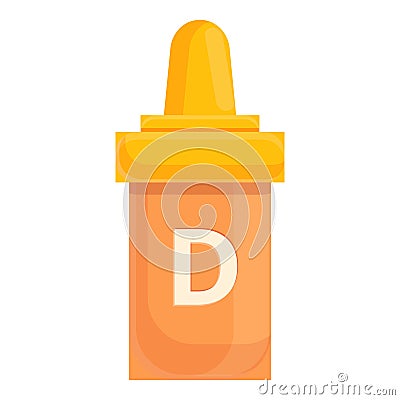 Serum vitamin d icon, cartoon style Vector Illustration