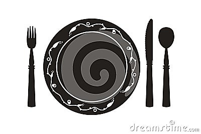 Served table Vector Illustration