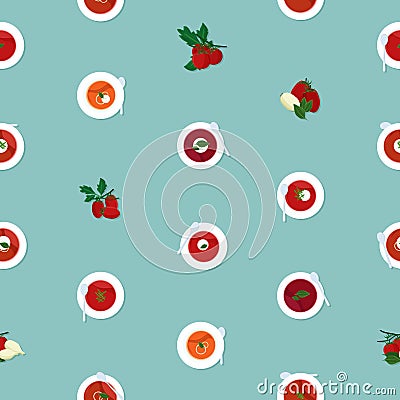 Tomato soup background Vector Illustration