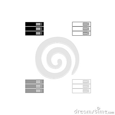 Server black and grey set icon . Vector Illustration