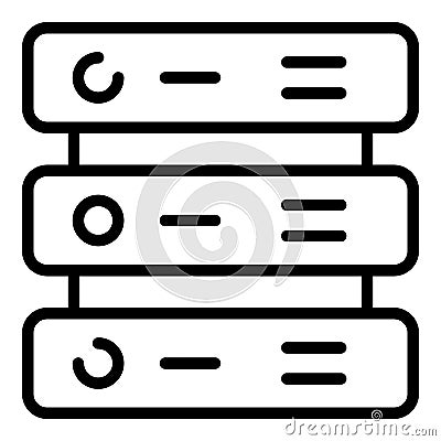 Server cluster icon, outline style Vector Illustration