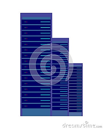 Server and Computer Networking Hardware Icon Vector Illustration