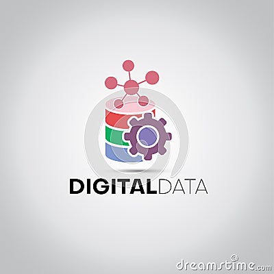 Server Data Gear Logo Stock Photo