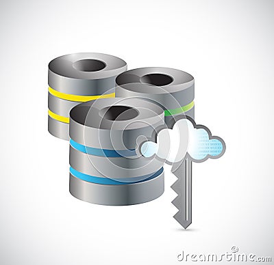 Server database big data illustration design Cartoon Illustration