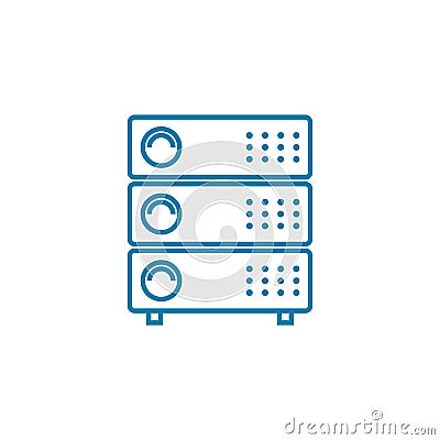 Server equipment linear icon concept. Server equipment line vector sign, symbol, illustration. Vector Illustration