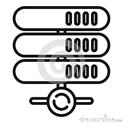 Server file icon outline vector. Data cloud Vector Illustration