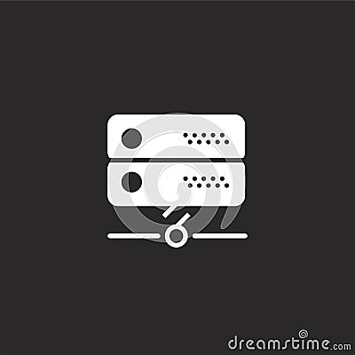 server icon. Filled server icon for website design and mobile, app development. server icon from filled essential compilation Vector Illustration