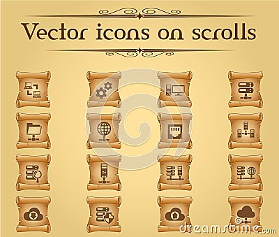 server icon set Vector Illustration