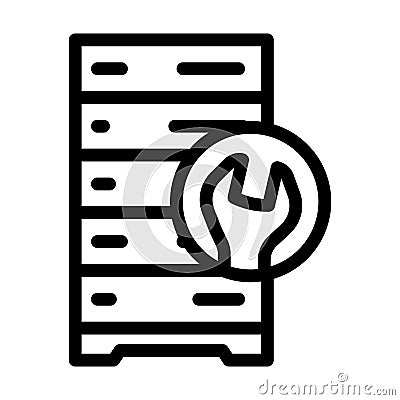 server maintenance database line icon vector illustration Vector Illustration