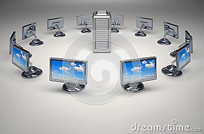 Server and network Stock Photo