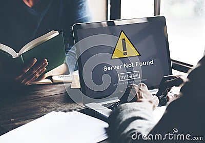 Server Not Found Computer Database Network Concept Stock Photo
