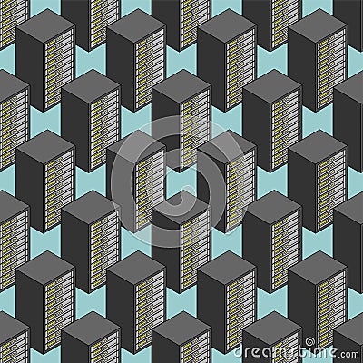 Server pattern seamless. Data center background Computer Vector Illustration
