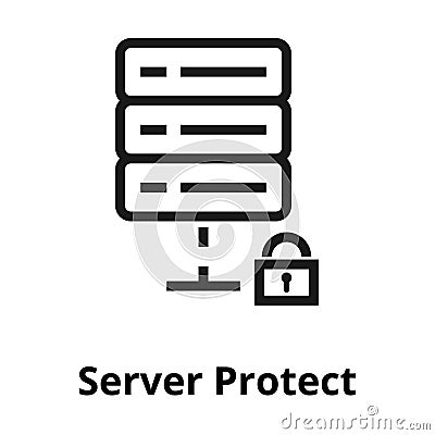 Server protect line icon Stock Photo