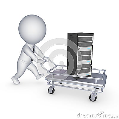 Server on pushcart. Stock Photo