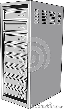 Server, rack mounted servers Vector Illustration