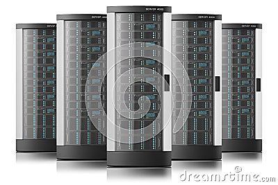 Server racks in row Stock Photo