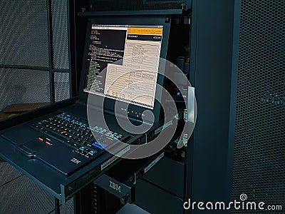 Server raid storage Installing hard disk storage Editorial Stock Photo