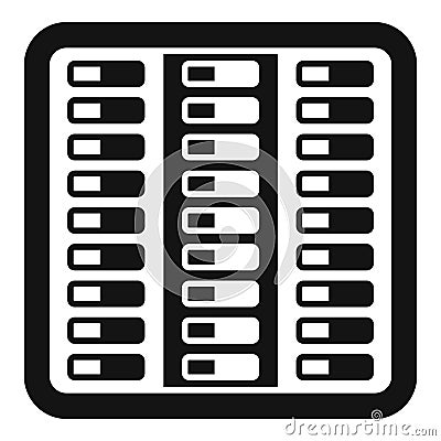 Server room data center icon showing hosting and databases Stock Photo