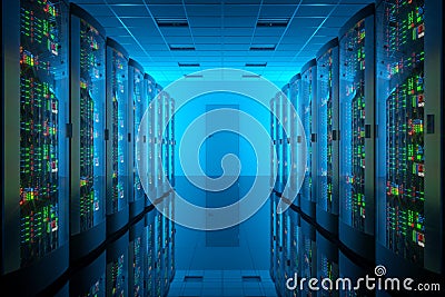 Server room in data center. Stock Photo