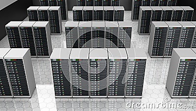 Server room in datacenter , clusters Stock Photo