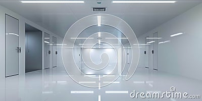 A server room with optimized airflow systems created with Generative AI technology Stock Photo