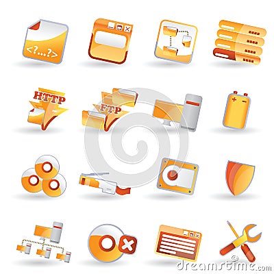 Server side icon set Vector Illustration