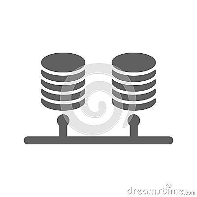 Server, storage, twin icon. Gray vector graphics Cartoon Illustration