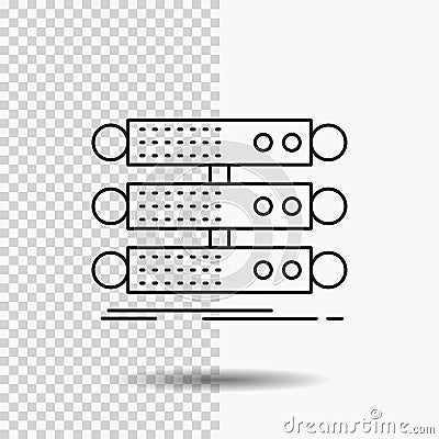 server, structure, rack, database, data Line Icon on Transparent Background. Black Icon Vector Illustration Vector Illustration