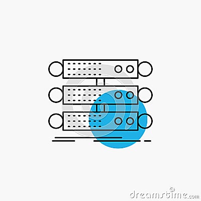 server, structure, rack, database, data Line Icon Vector Illustration