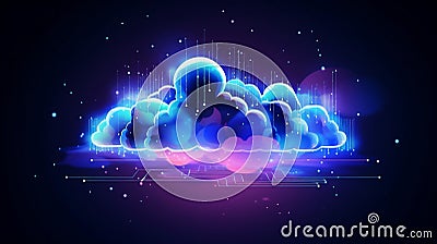 Storage cloud system connect concept internet technology communication computing data networking information digital Cartoon Illustration