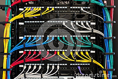 Server and wires Stock Photo