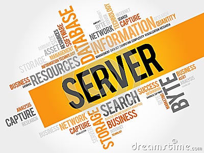 Server word cloud Stock Photo