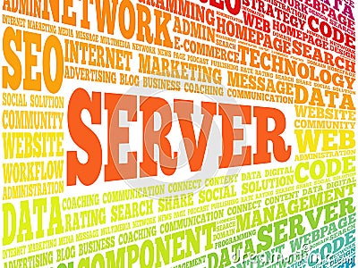 Server word cloud Stock Photo