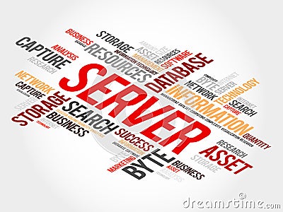 Server word cloud Stock Photo