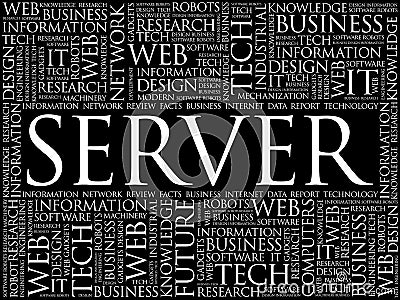 Server word cloud Stock Photo