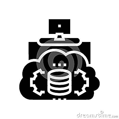 serverless architecture software glyph icon vector illustration Cartoon Illustration