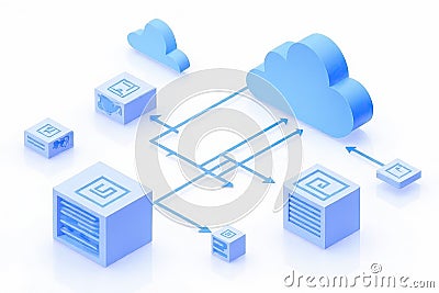Serverless Architecture Visualization Stock Photo