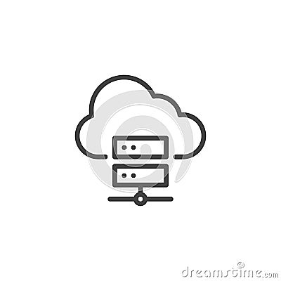 Serverless Computing line icon Vector Illustration